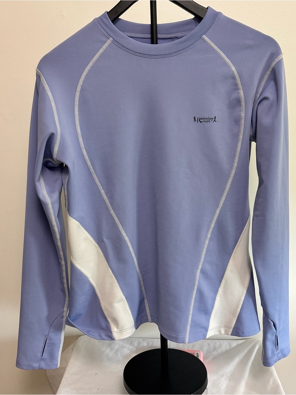 Running Room Women's Long Sleeve Performance Tee in Lavender/White